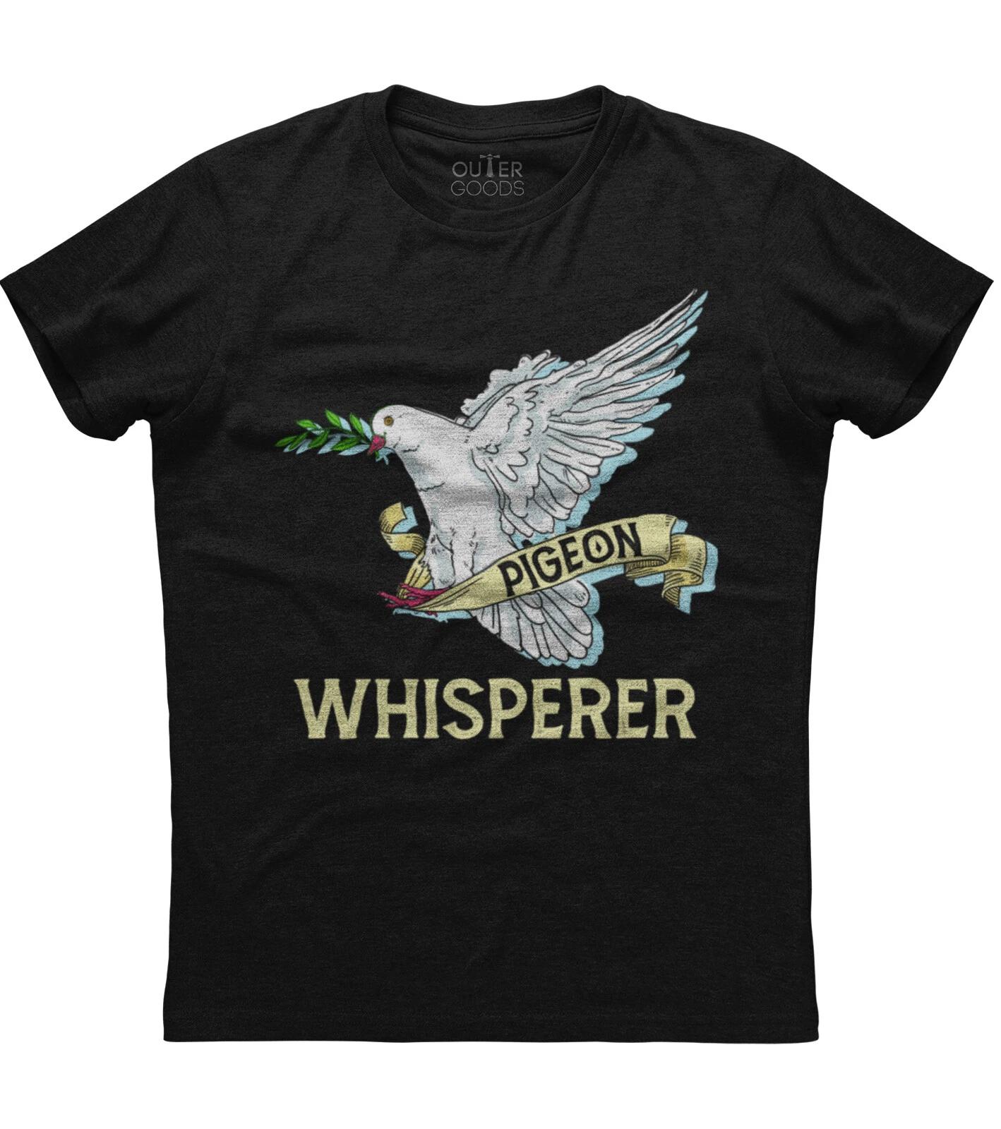 Pigeon Whisperer Pigeons Bird Lover Mens Short Sleeve Cotton Black T-shirt M