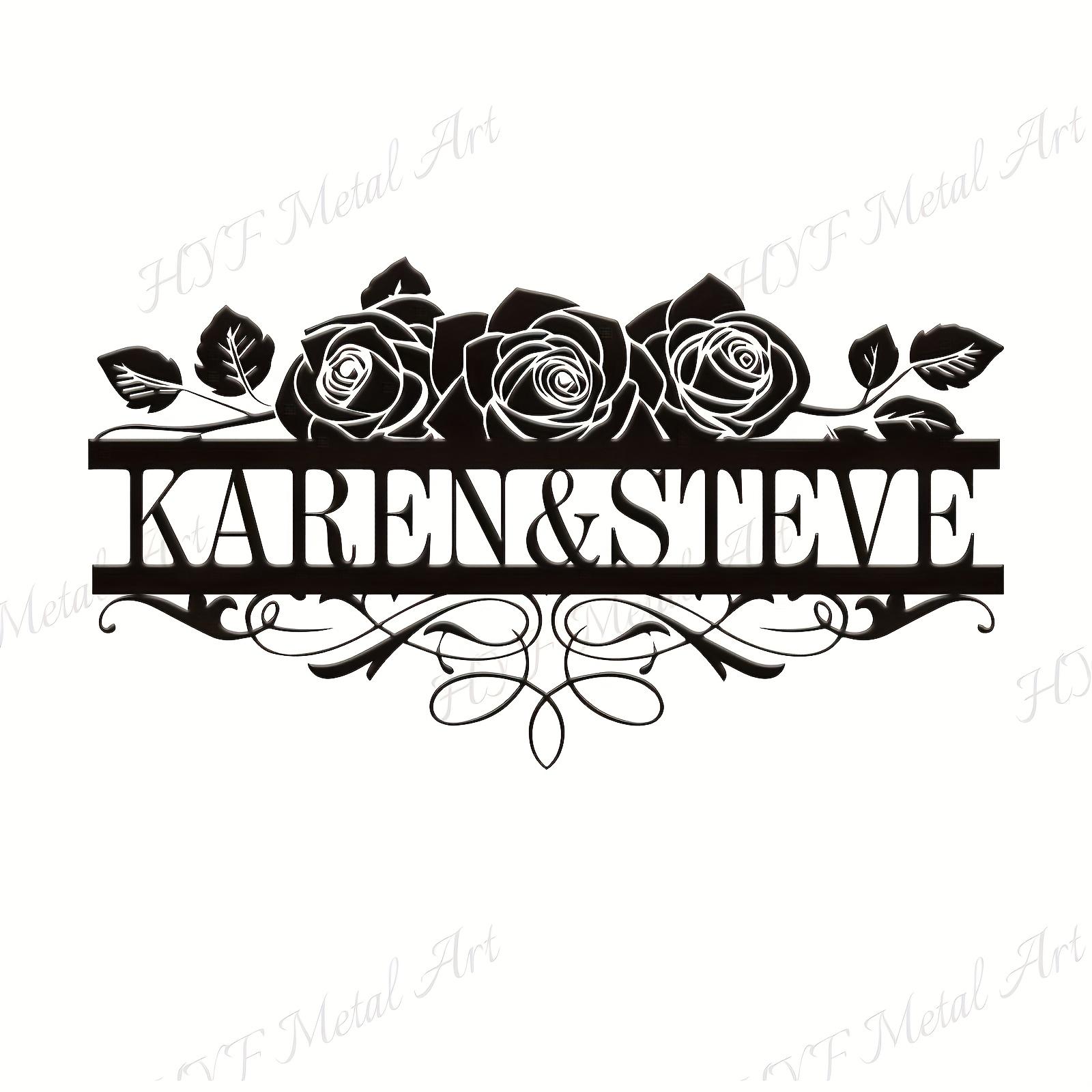 

Black Metal Wall Art Rose Love Design Horizontal Metal Sculpture Home Decor Romantic Black Iron Wall Panel Valentine Gift