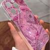 Pink Pattern Shockproof Transparent Case for iPhone 14-17 Pro Max
