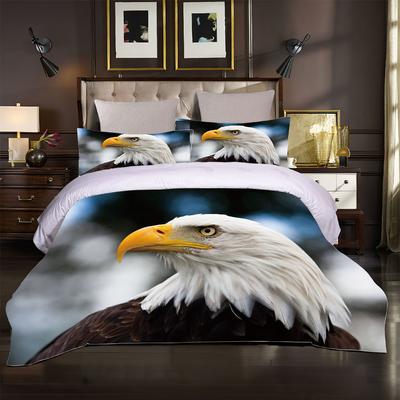 Beddengoedset Voor Kinderen Tieners Jongens Meisjes Dier Arend 3D Dekbedovertrek Met Kussensloop Microfiber Eenpersoons Twin Tweepersoons Queen King Size