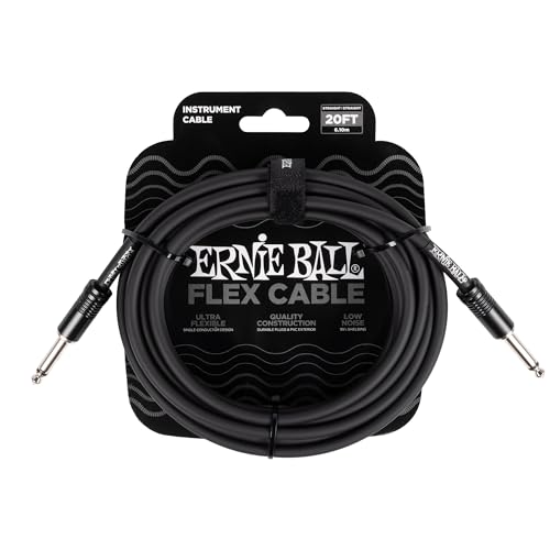 Ernie Ball 6435 Shield Cable 20 Foot S-S Straight Black