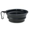 Buckle Black Foldable Silicone Pet Bowl: Portable Outdoor Cat & Dog Feeding Basin