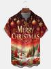 Men'S Short-Sleeve Shirt with Christmas Print And Button Pocket