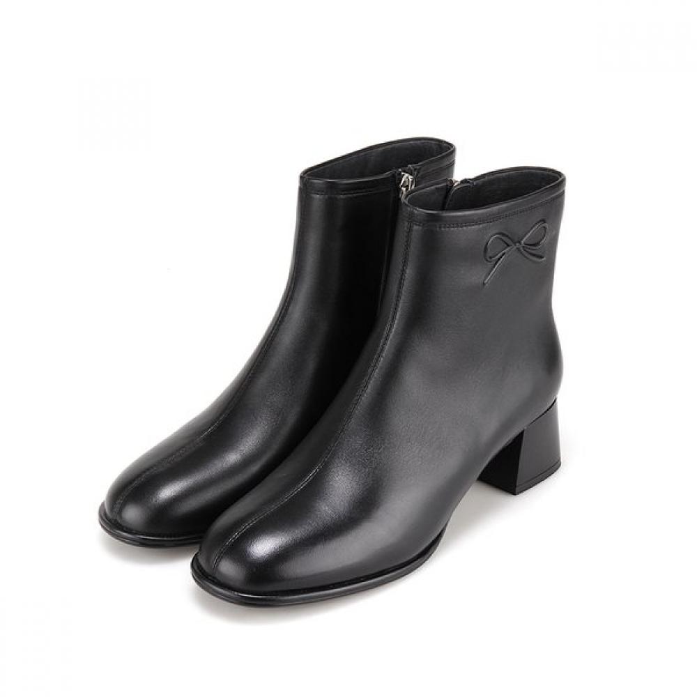 Barbara Leather Ribbon Pattern 5cm Ankle Boots Bbh876bk 250mm 18132₽