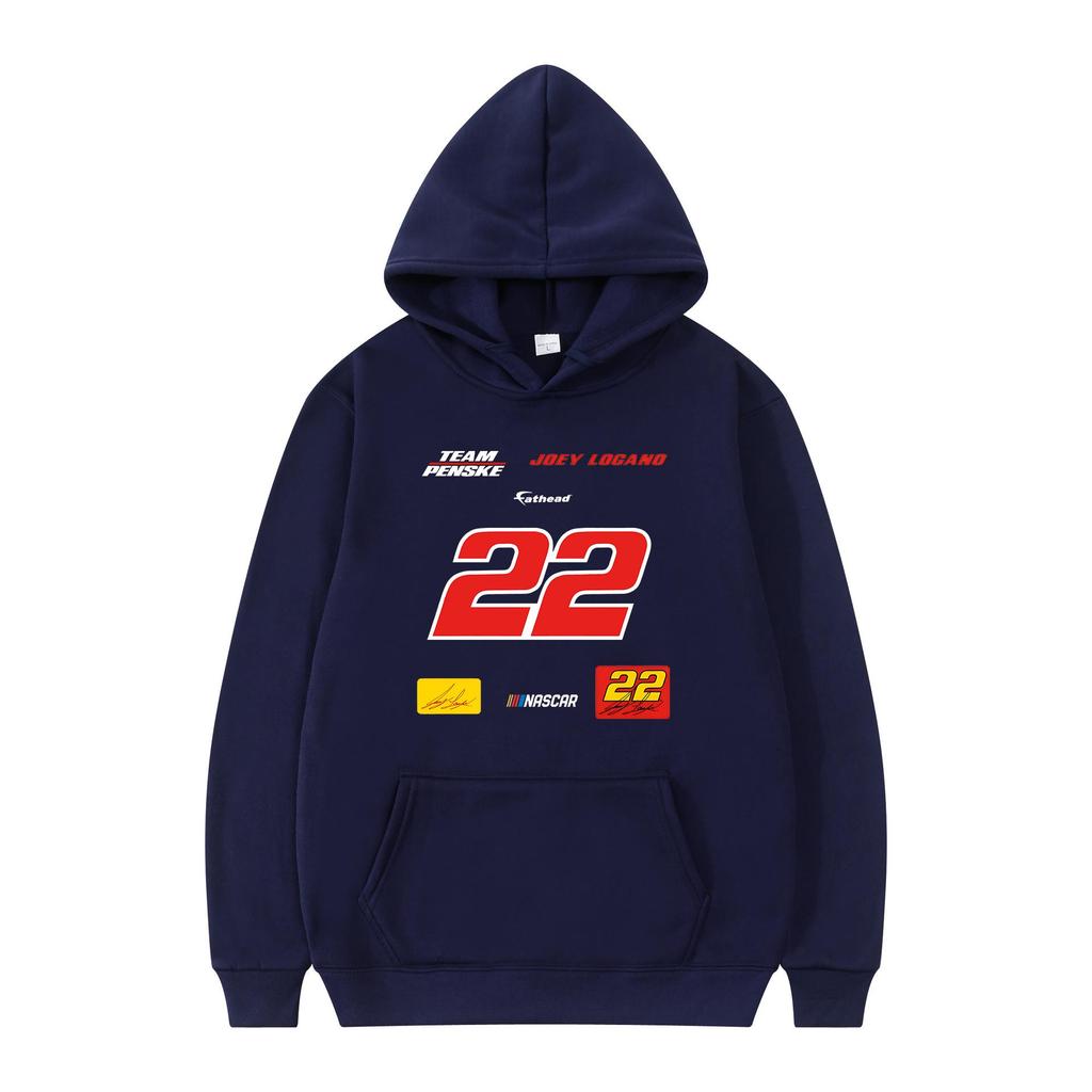 American racing style street printed hooded sweatshirt for men, loose fit for couples, casual and versatile, trendy pullover hoodie