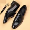 Britain Gentleman Pointed Crocodile Pattern Leather Business Casual Shoes For Men Tassel Loafers Formal Wedding Dress Footwear
