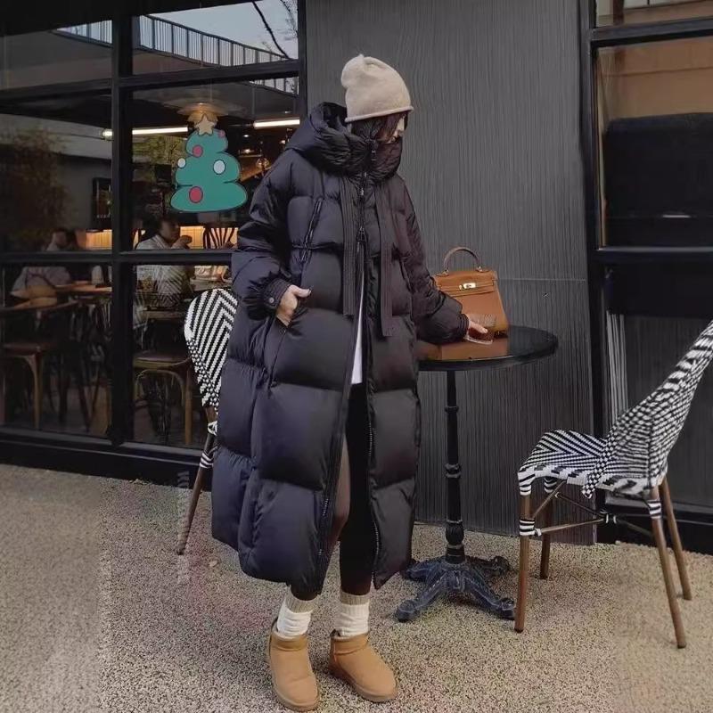 Große Steppdecke verdickt Herbst und Winter neu locker Daunen Baumwollkleidung Damen plus lang Knie Baumwolljacke