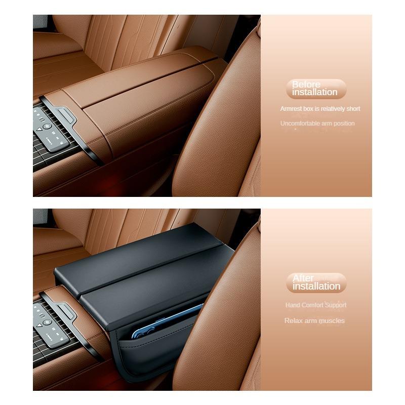 Car Armrest Cushion Anti-Scratch Leather Center Console Armrest Storage Box Split Pad Cover For Mercedes Benz GLE W167 BMW