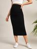 Solid Color High-Waisted Maternity Fashion Skirt - Trendy European & American Style