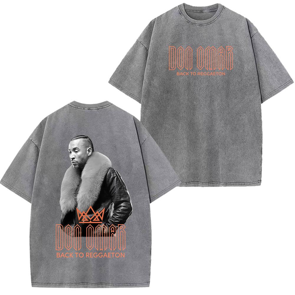 Rapper Don Omar Album Print Tshirts Unisex Women Fashion Tshirts Shortsleeved Loose Casual Cotton Vintage Washed Tshirts Tops