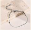 Anlaufgeschütztes Edelstahl Silberfarben Fischgräten Flaches Schlangenketten Armband für Damen Minimalistischer Schmuck