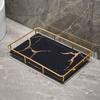 Stainless Steel Frame Acrylic Marble Storage Tray Home Room jewelry Makeup Perfume Tea Cup Storage Aromatherap Plate Tray Rack