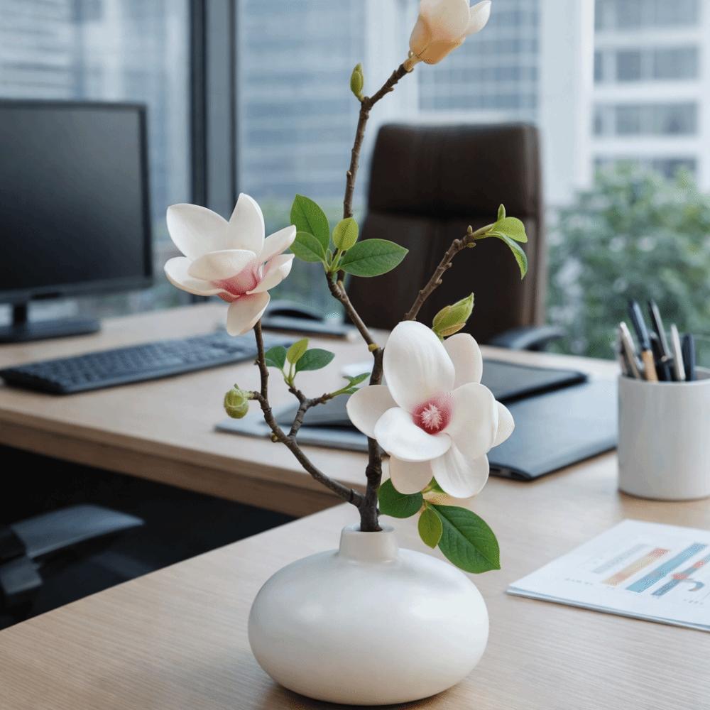 Realistic Touch Artificial Magnolia Flowers Retro Decorative Artificial Orchid Flowers Long Branch Magnolia Branches