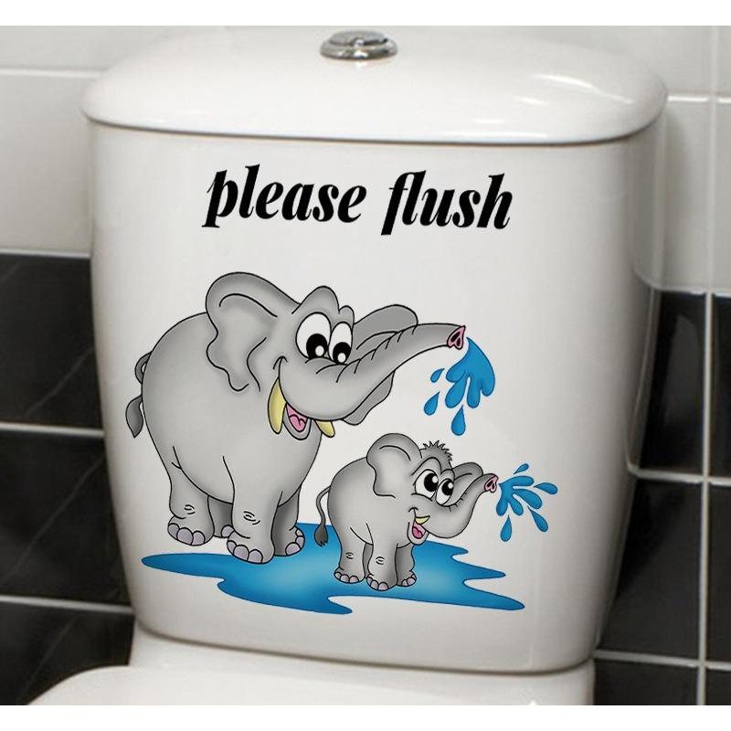 Creative Realistic Cute Cat Vision 3D Toilet Sticker Fun Animal Bathroom Toilet Lid Decor Self-adhesive PVC Waterproof Painting