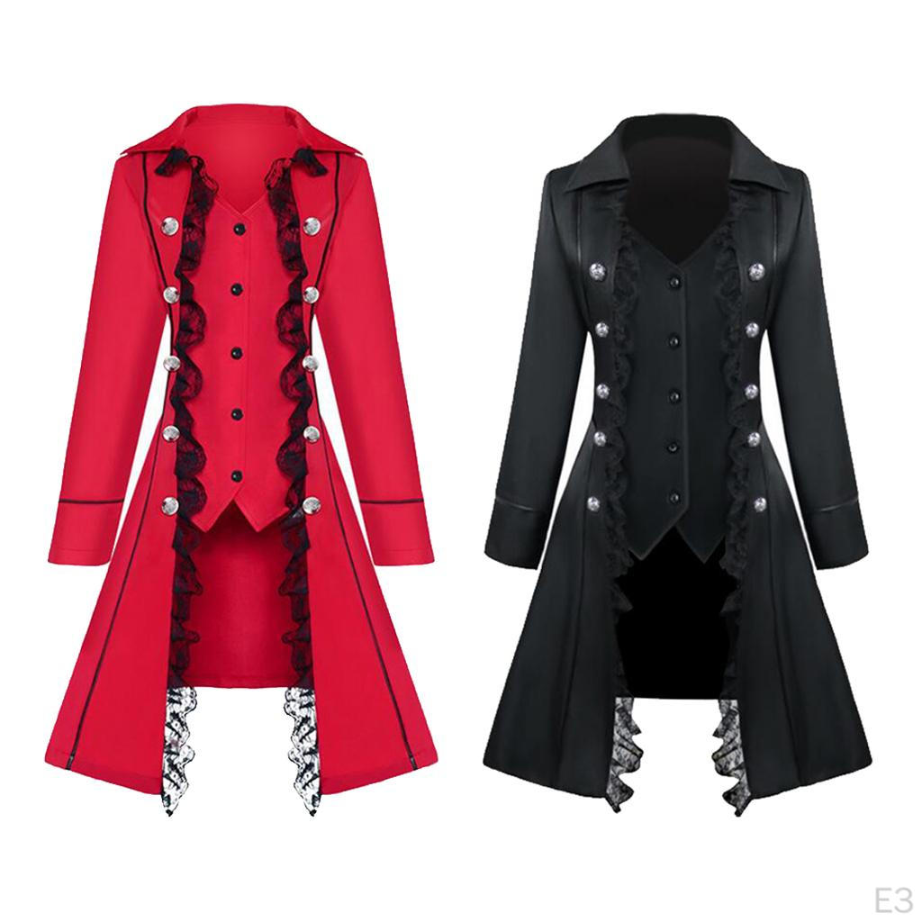 Punk mittelalterlicher langer Trench-Kostüm