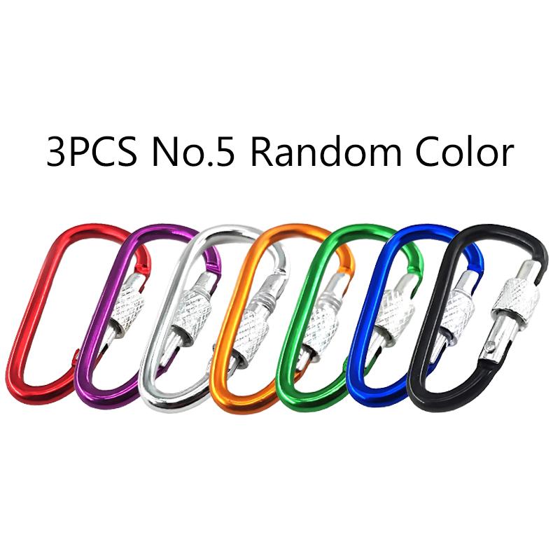3/6PCS NO.5 Carabiner 7 Color Available Aluminum Alloy Carabiner Key Chain Speaker Hook Key Sorting Household Outdoor Gadget ZYF