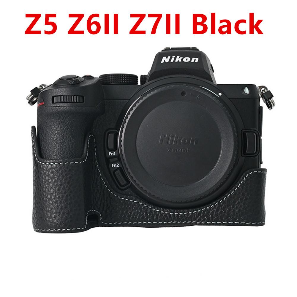 Echte Leder Halbe Kameratasche für Nikon Z6III Z6II Z7II Z5 Z50II ZF Zf Akkufach Kamera Körperabdeckung
