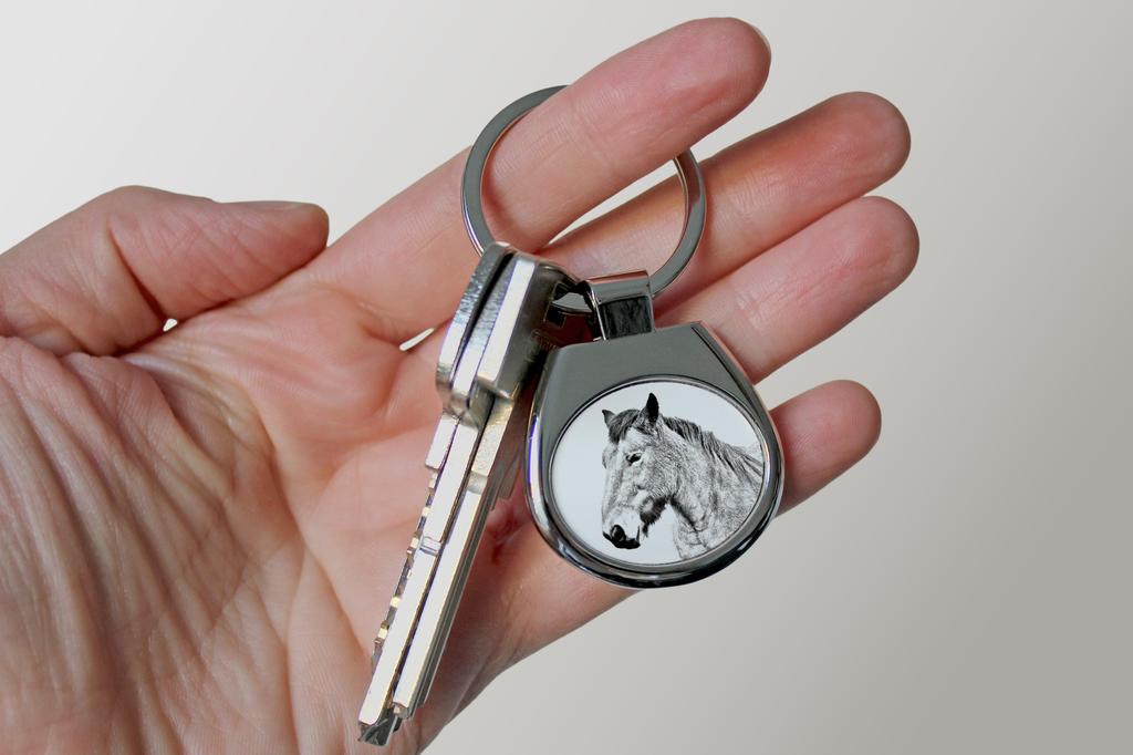 Ardennes Horse - Keychain with a Horse, Keychain with a Print, Personalized Pendant from the Art-Dog Brand
