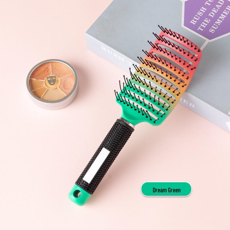 Women's Rib Comb for Root Volume & Styling: High Crown, Long & Curly Hair Massage, Large Curved Design.