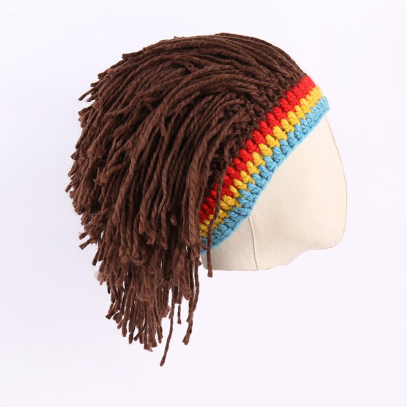 Halloween Persönlichkeit Reggae Wilde Wollperückenmütze Lustige Form Foto Gestrickte Mütze Dreadlock-Mütze