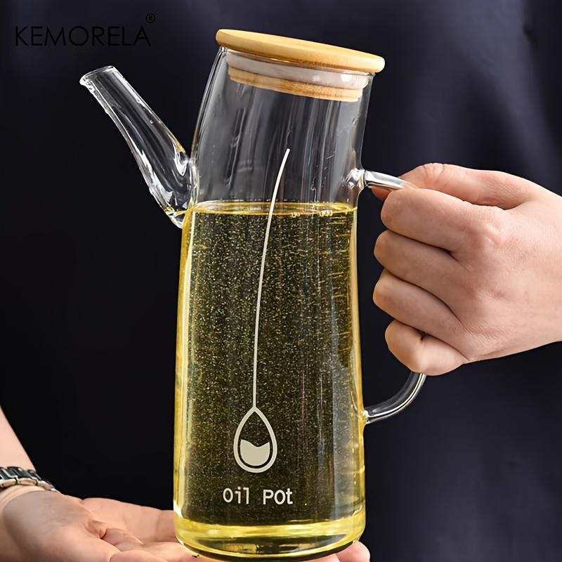 KEMORELA Szczelny Dozownik Oleju Szklana Butelka 750ml/1000ml Pojemnik do Przechowywania w Kuchni do Gotowania Piknik Sezonowy Grill Zewnętrzny