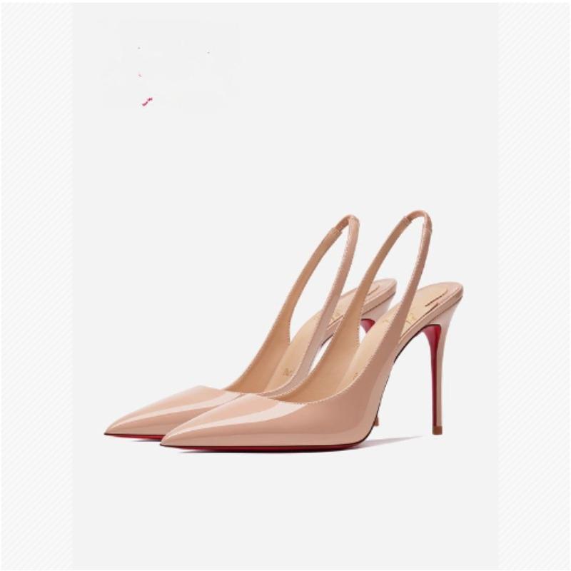 Fashion New Style Popular Rear Hollow Toe Sandals Sexy Ultra Shallow Mouth Black Red  High Heels for Women Slim Heels Plus Size Shoes