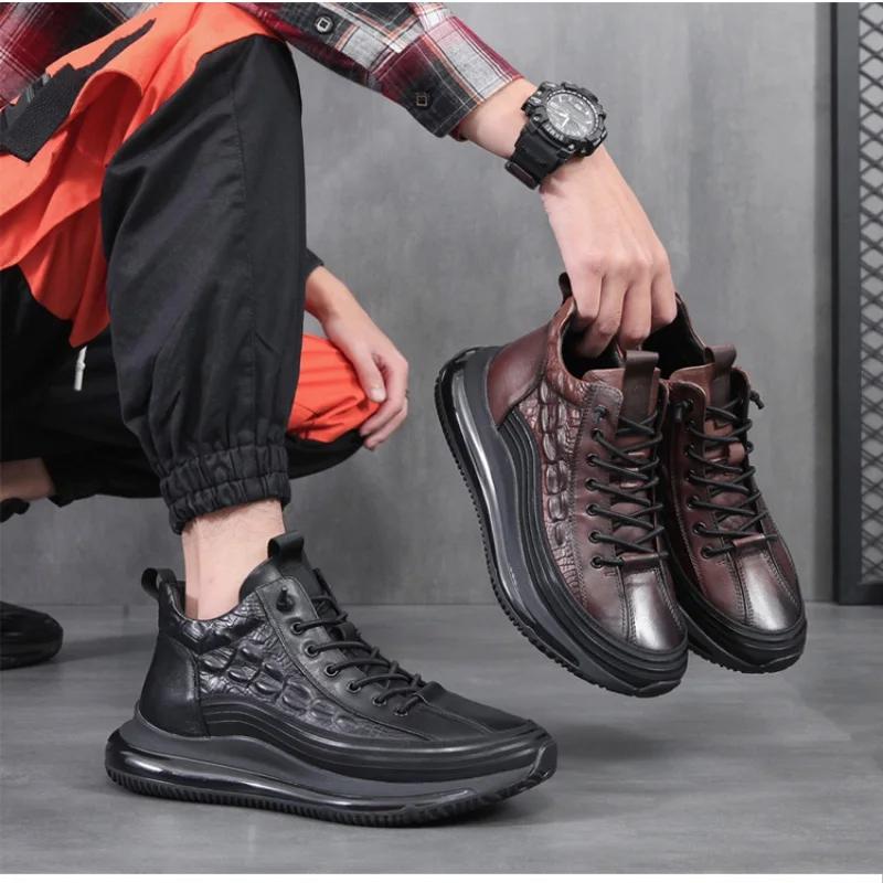 Luxury Men's Sneaker Winter Thick Bottom Casual Shoes Fashion Air Cushion Non Slip Sports Shoes for Men Outdoor Sneakers Zapatos