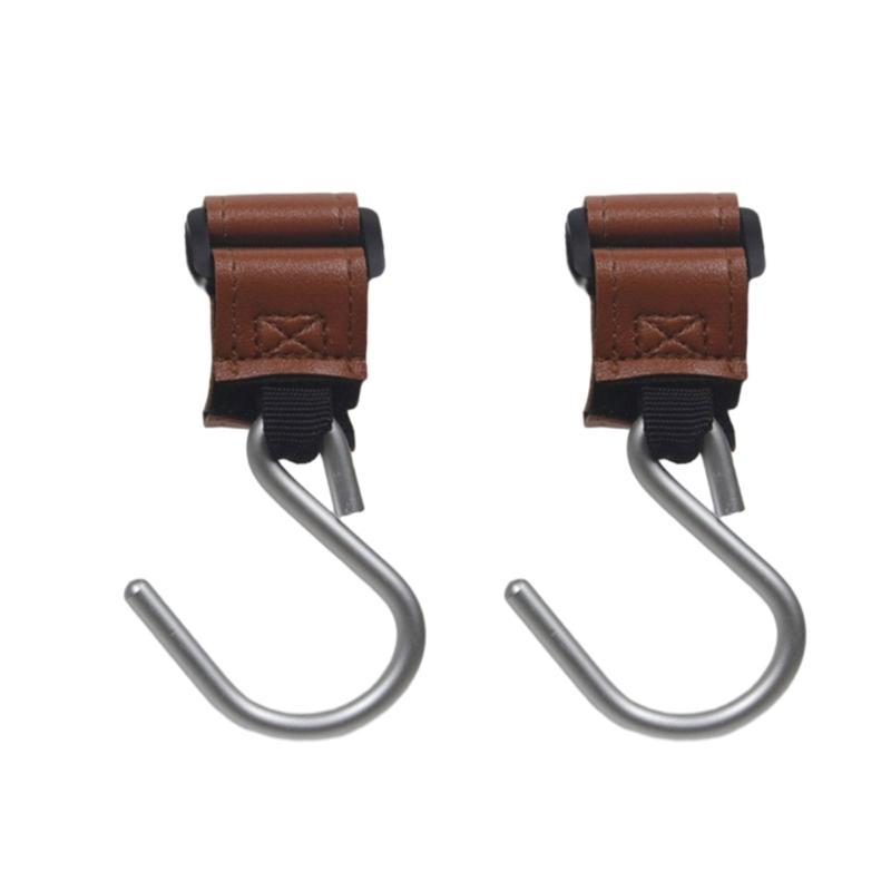 

Aluminum Alloy Baby Stroller Hook Stylish Baby Pram Hook Durable Newborn Diaper Bag Holder Hooks 2pcs for Easy Carrying 1 коричневый