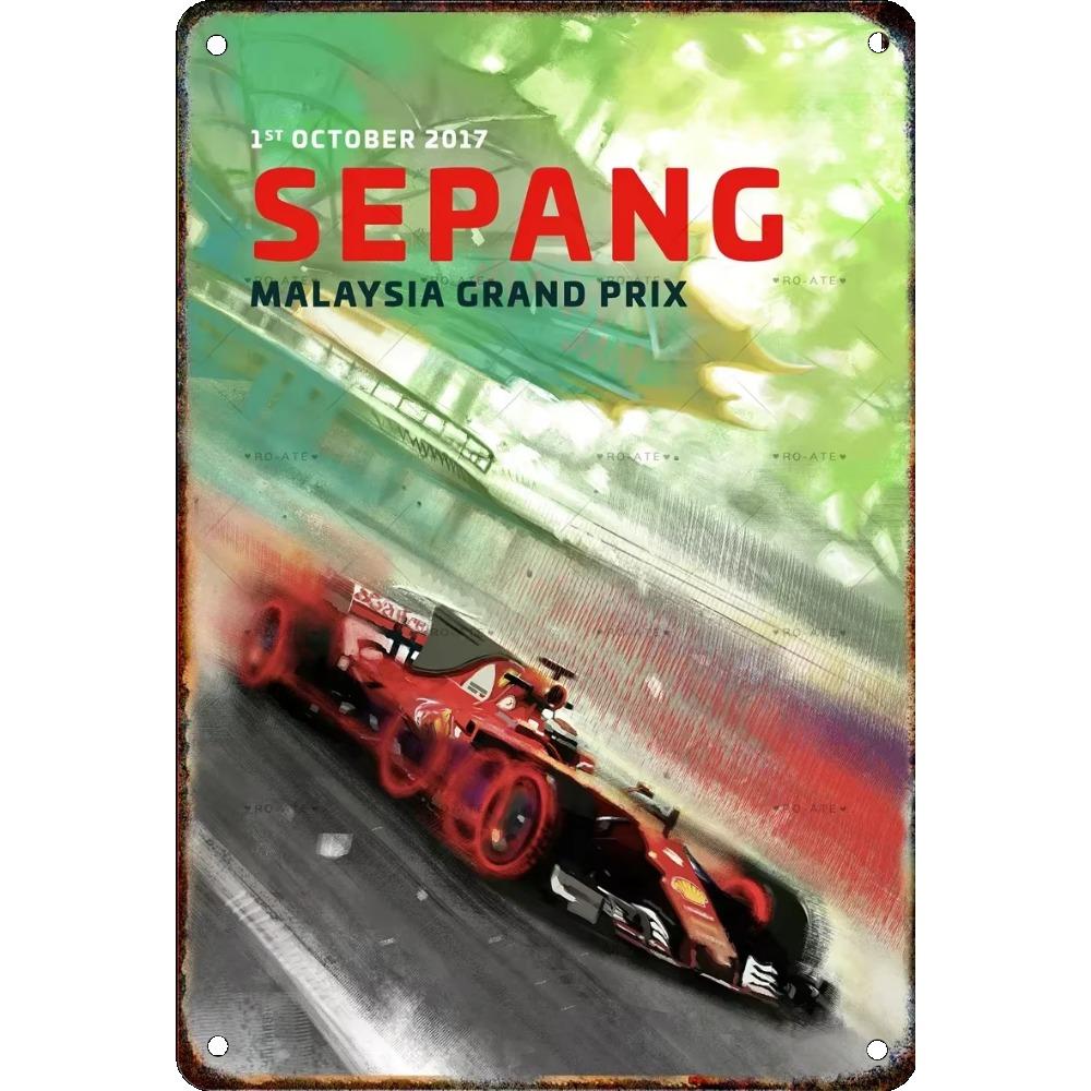 Vintage Formula Car Race Poster Home Garage Club Modern Wall Art Decorative Panel Mural Aesthetics