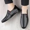 Black Shoes Men  Soft  Man Shoes High Quality Casual Genuine Leather Boat Shoes Men Flats  Driving Shoes