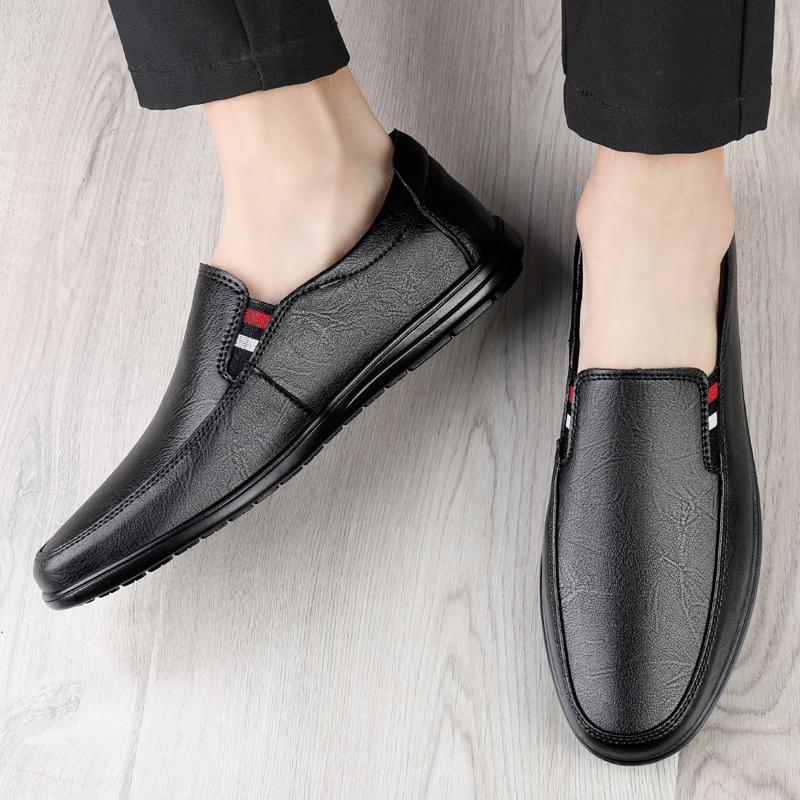 Black Shoes Men  Soft  Man Shoes High Quality Casual Genuine Leather Boat Shoes Men Flats  Driving Shoes