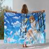Cute Sakura Card Captor Girl Cartoon Flannel Blanket,Ultra Soft Warm Plush Throw for Home Bedroom Bed Sofa Cover Office Picnic