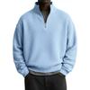 Minimalist Stand Collar Long Sleeve Mens Hoodie With Polyester Fabric For Casual Wear