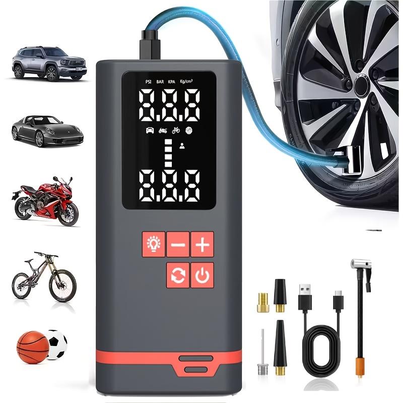 

Portable Tire Inflator Air Compressor, Quick Wireless Air Pump, with Digital Display Screen, LED Light, USB Charging, Includes Multi-Function