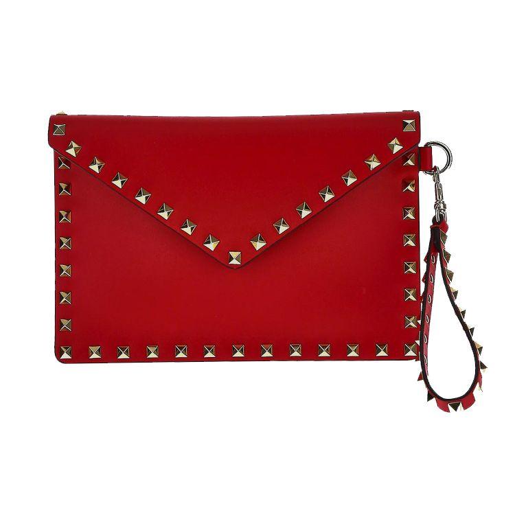 

Valentino Studded Leather Clutch Women Clutch WW2P0-P87BOL-JU5 Basic Set (Bag+Dust Bag)