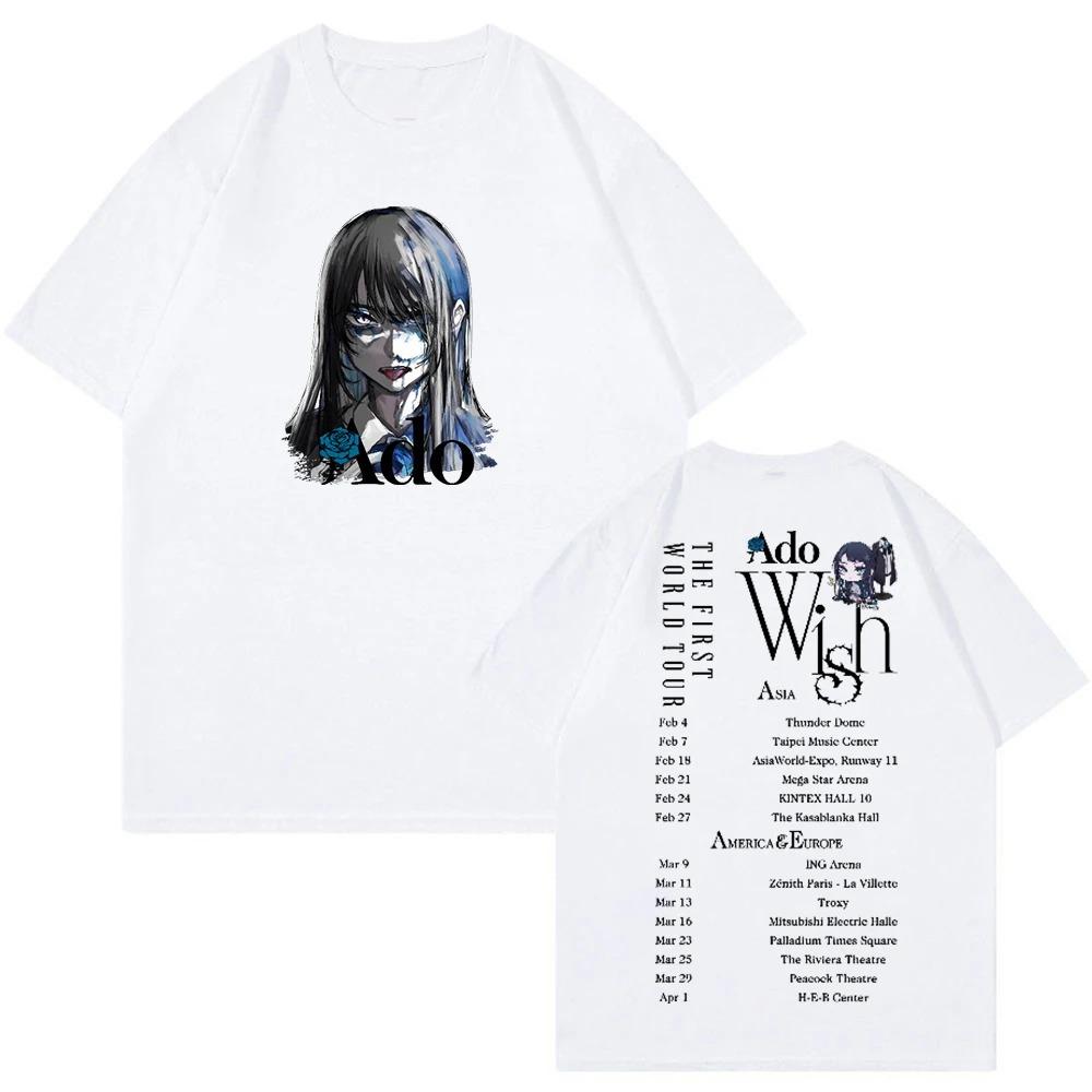 Ado Wish Tour T Shirts Streetwear Vintage Fashion Men Women Short Sleeve Casual Cotton Hip Hop Harajuku Cool Graphic Unisex Tops