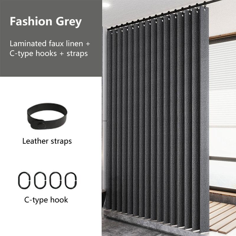 Laminierter Imitationsleinen Mehrfarbig Großer Ring Wasserdicht Starker Dicker Stoff Undurchsichtiger Duschvorhang, Geeignet für Badezimmergebrauch