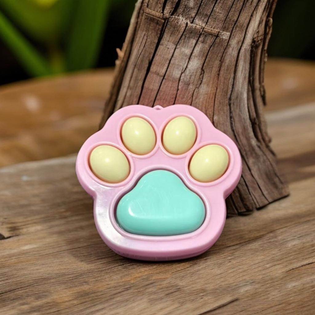 Lovely Claw Shape Stress Relief Keychain Portable Cat Paw Keyring for Anxiety Office Travel Accessories