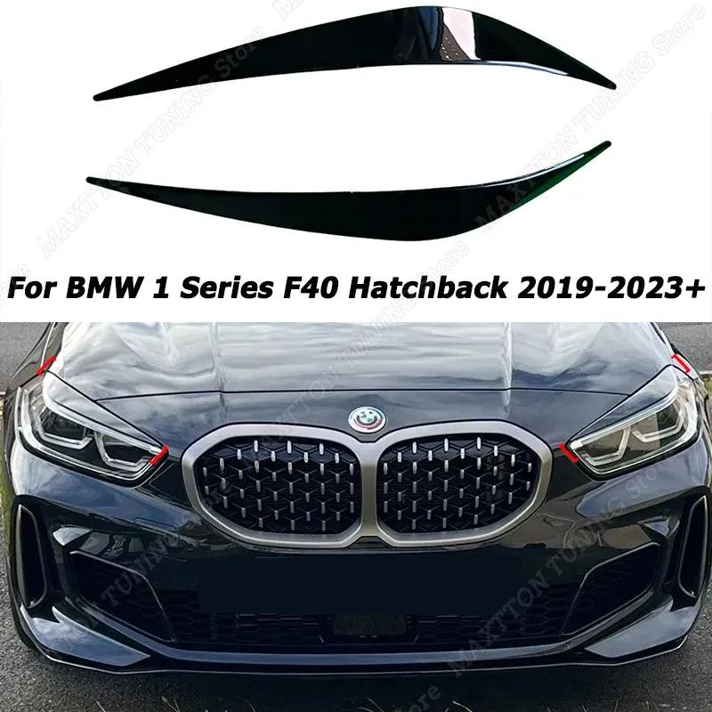 2 Adet Ön Far Kaşları Göz Kapağı Gövde Kitleri ABS Tuning Parlak Siyah/Karbon Görünümlü BMW 1 Serisi F40 Hatchback İçin -+