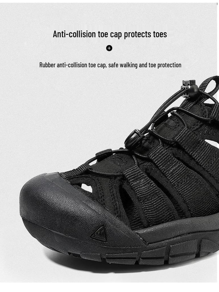 Herren Sommer-Sandalen für draußen, geschlossen, dicke Sohle, große Größen, lässige Strandschuhe