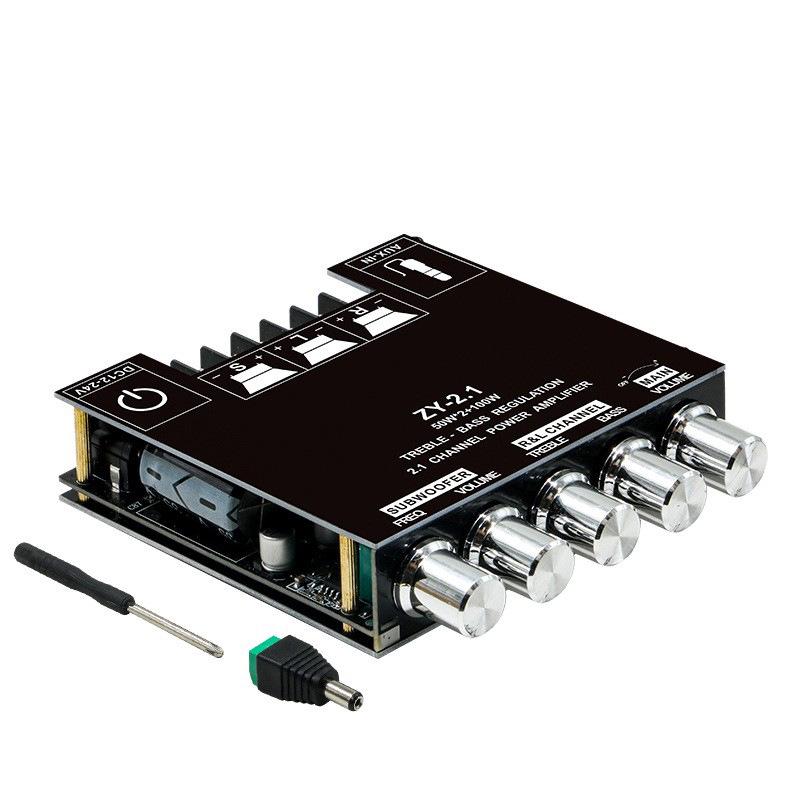 2.1 Channel Bluetooth Digital Amplifier Board with High/Low Tone, Super Bass, and High Power for Subwoofers and Car Audio Systems.