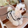 Elegant Tweed Style Dog Dress Harness Set Summer Pet Clothes with Leash for Small Dogs Cats Puppy 1-3 Set