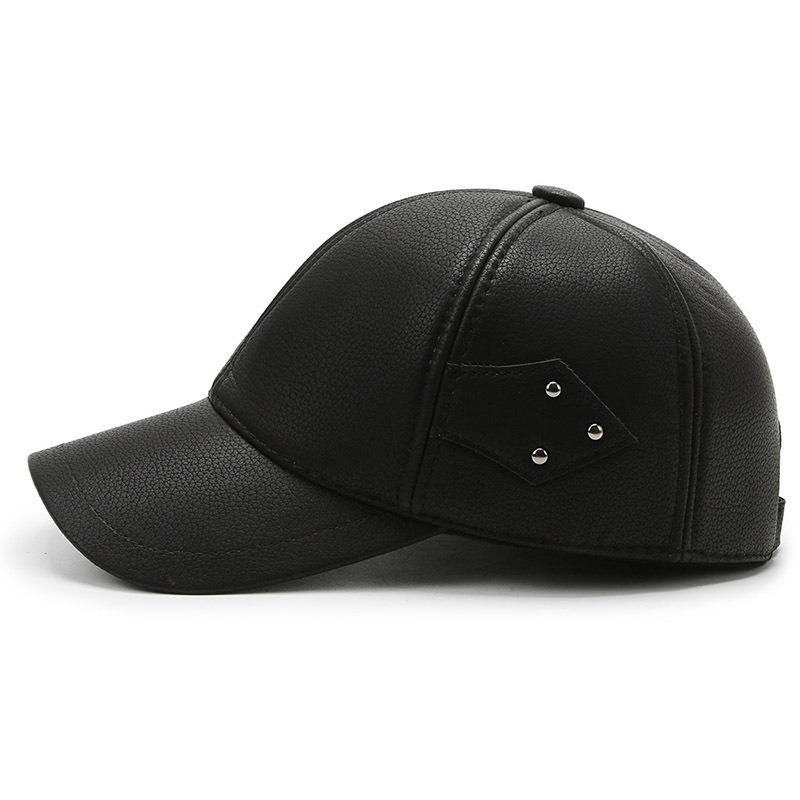 Middle-aged and elderly peaked caps Men's autumn and winter warm baseball caps Men's fleece thickened ear caps Dad caps