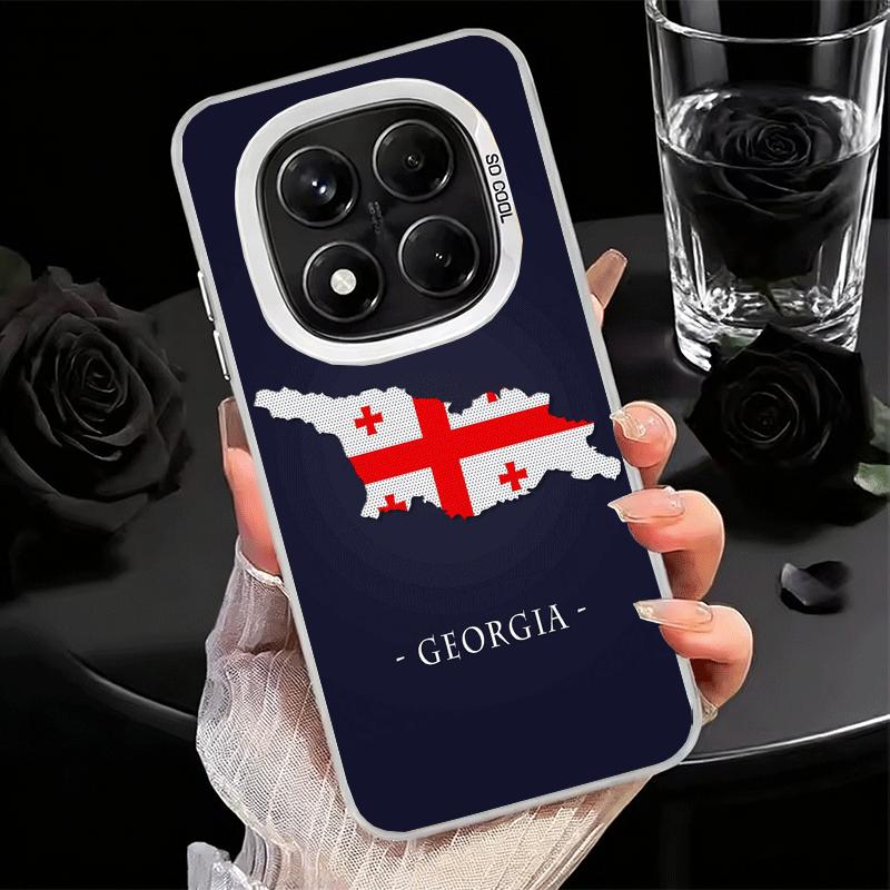 Georgia Passport Flag Soft Phone Case for Xiaomi Redmi Note 13 14 15 Pro Plus 12S 12 11S 11 11T 10S 10 Shockproof Cover Back She