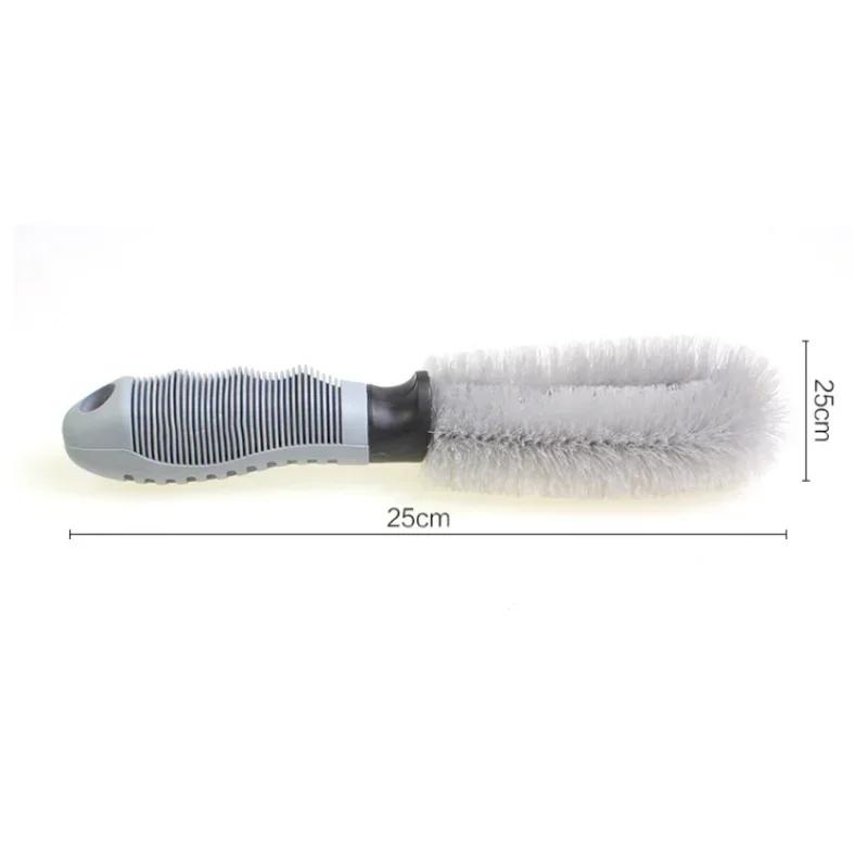 

Motorcycle Universal Wheel Brush Round Steel Wire Long Hair Tire Brushes High Quality Nylon Brushes Anti-slip Handle Wheel Brush