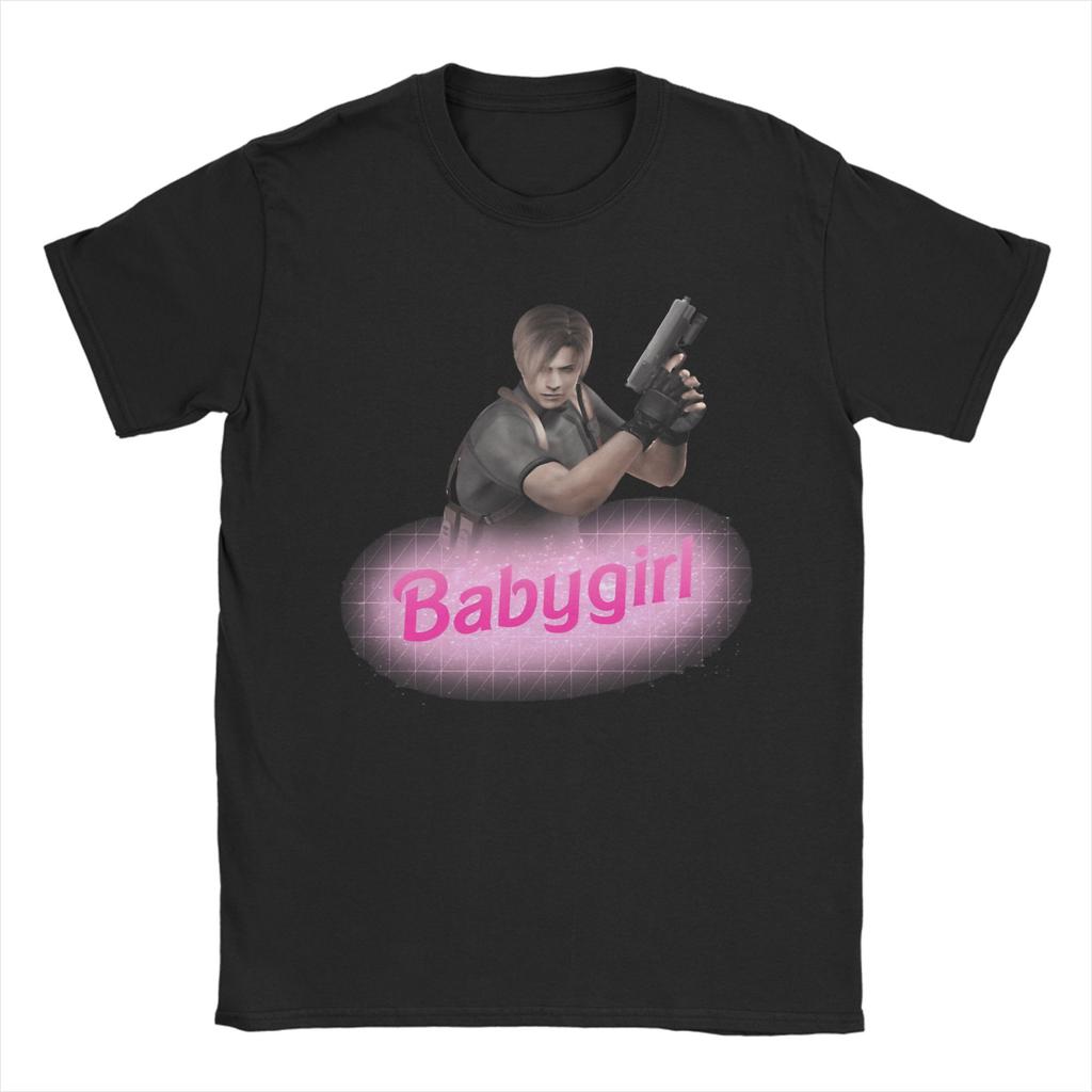 leon s kennedy T Shirt Beach Cotton TShirts For Men Hip Hop Loose Tee Shirt Short Sleeve Funny Top Tees