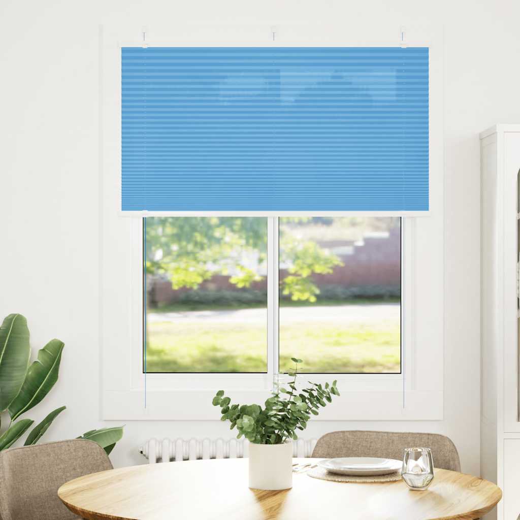 Blue Pleated Roller Blind 105X150 Cm Fabric Width 104.4Cm