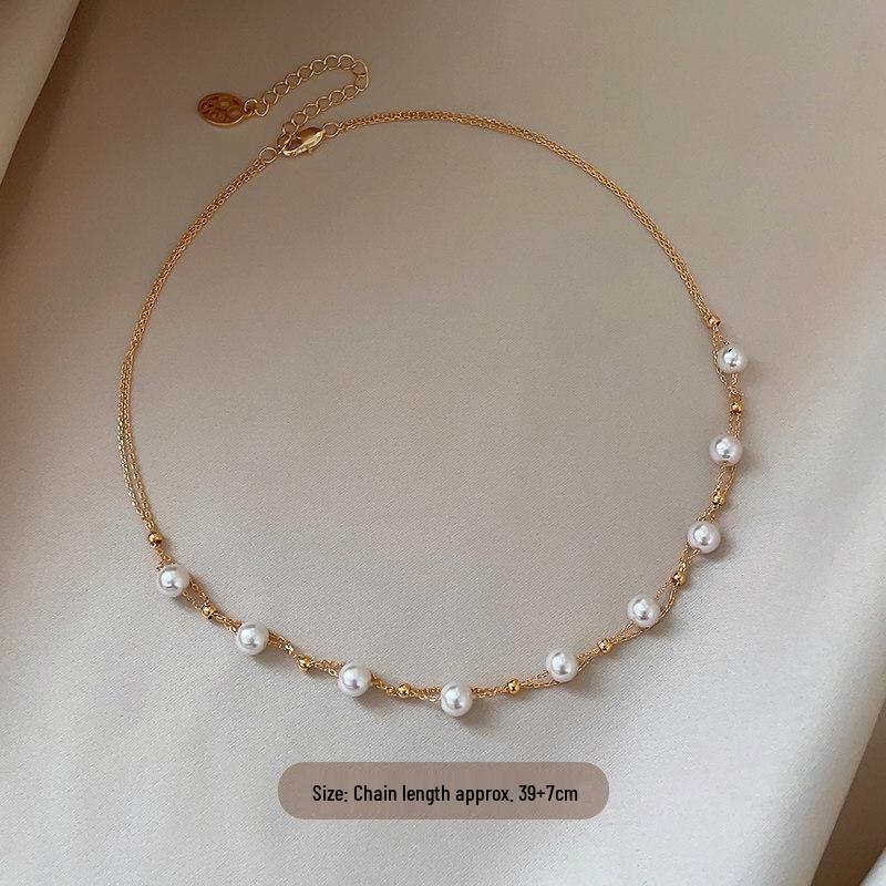 Elegant Full Star Pearl Clavicle Necklace for Women - 2026 Light Luxury Style