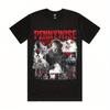 Pennywise Horror Movie Graphic T-Shirt Black Unisex Casual Tee with Red Gray Character Print 100% Cotton Regular Fit for Adults