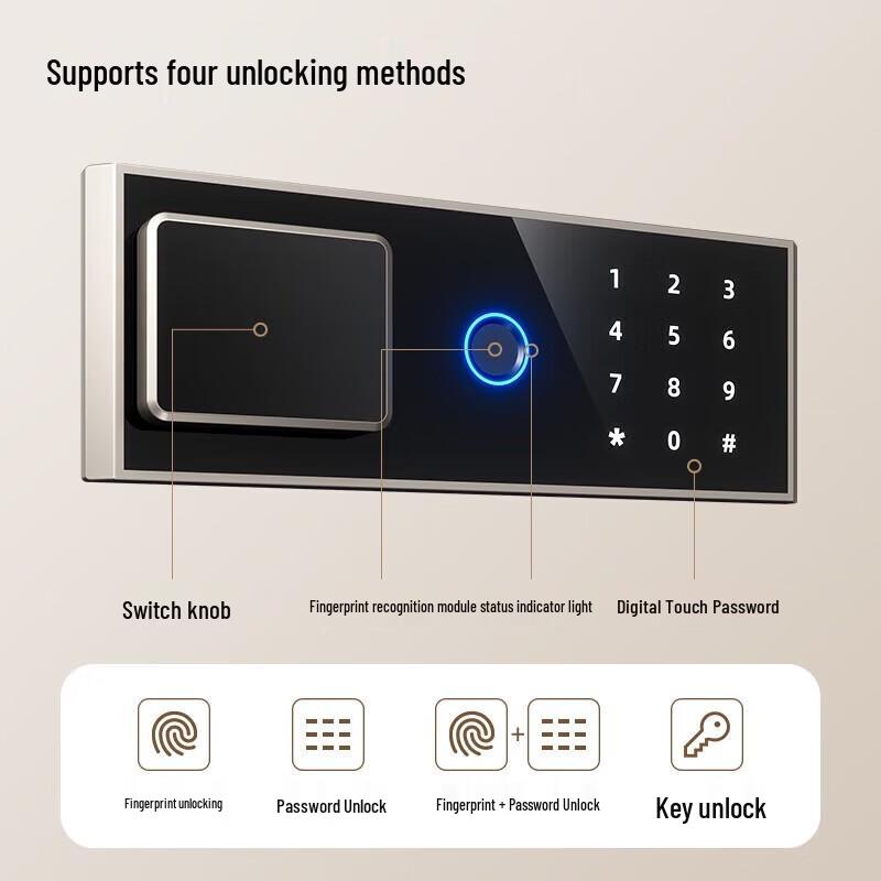 Deli 45CM Fingerprint & Password Home Office Safe